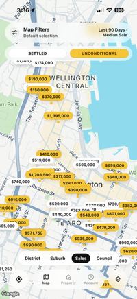 Atlas on iOS: Recent sales priced on the map
